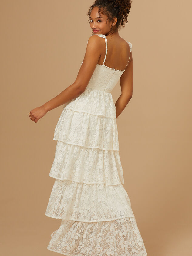 Umber Embroidered Lace Dress Detail 7 - TULLABEE