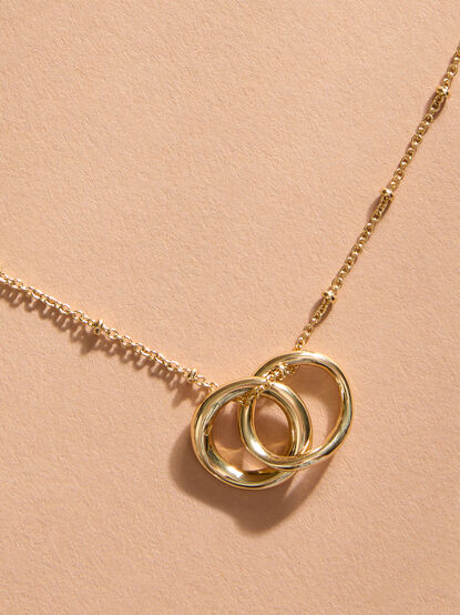 18K Gold Pray. Wait. Trust. Charm Necklace - TULLABEE