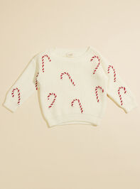 Candy Cane Knit Baby Sweater Detail 2 - TULLABEE