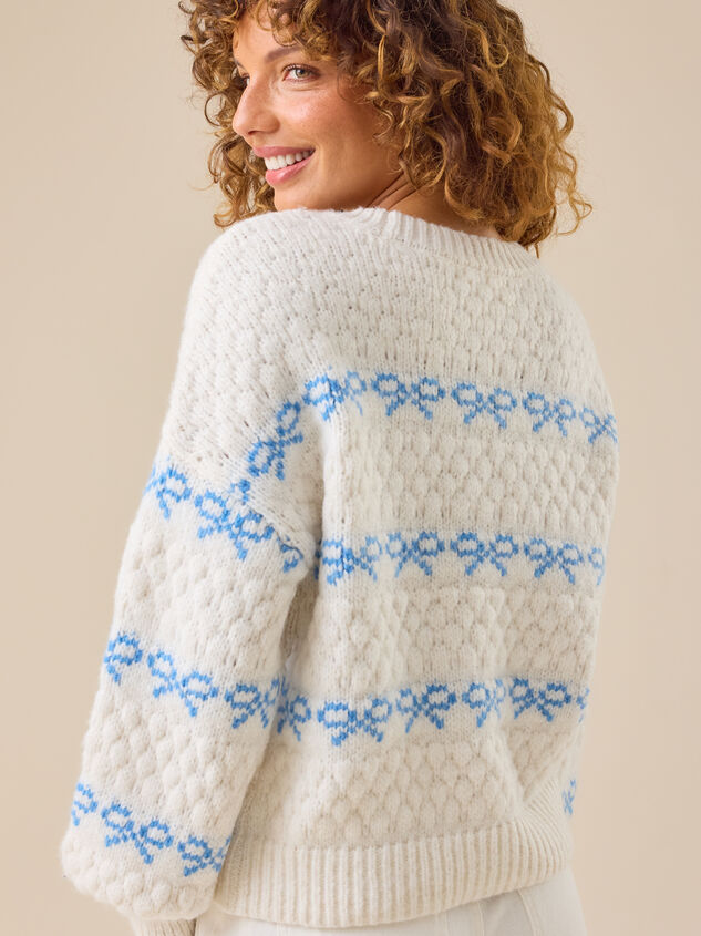 Gina Textured Bow Sweater Detail 5 - TULLABEE