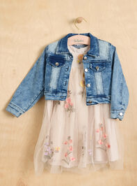 Denim jacket with tulle clearance