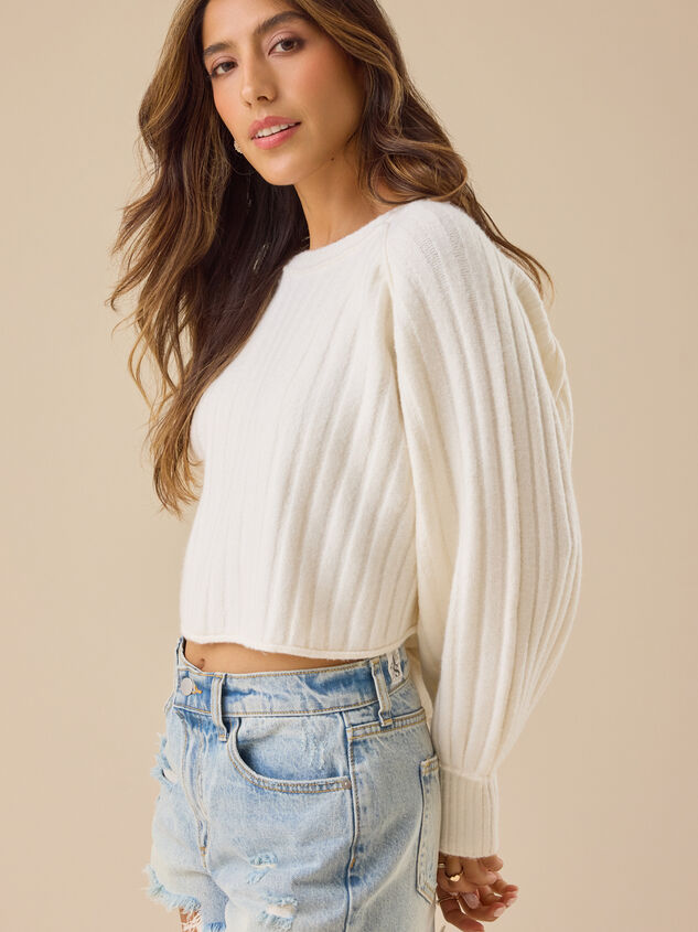 Claire Ribbed Crop Sweater Detail 4 - TULLABEE