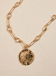 Martha Hammered Coin Statement Necklace - TULLABEE