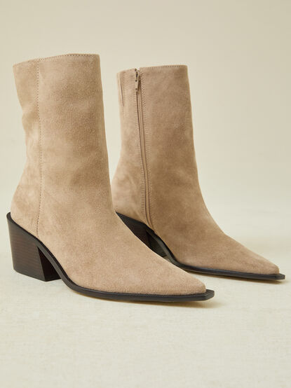 Cleo Suede Ankle Bootie - TULLABEE