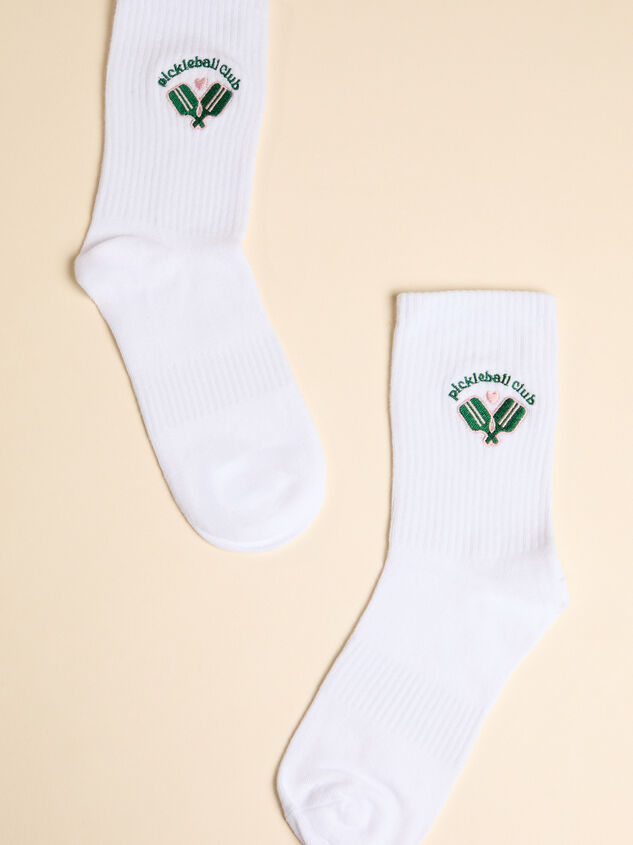 Embroidered Pickleball Club Crew Socks - TULLABEE