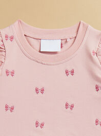 Mia Embroidered Bows Sweatshirt and Jogger Set Detail 2 - TULLABEE