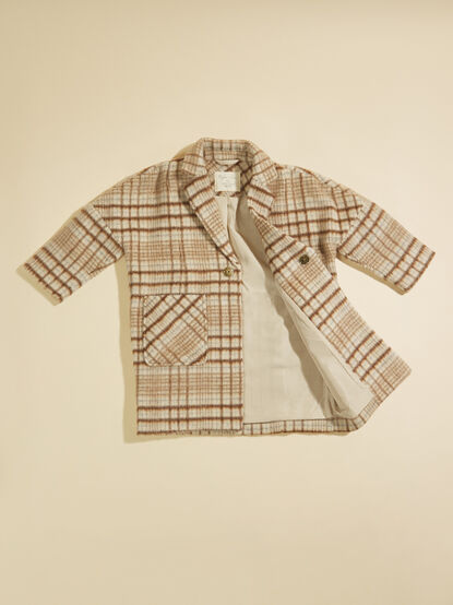 Gemma Plaid Longline Coat by Rylee + Cru - TULLABEE