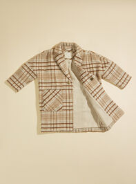 Gemma Plaid Longline Coat by Rylee + Cru Detail 2 - TULLABEE