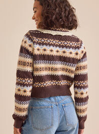 Sherrie Fair Isle Cropped Cardigan Detail 6 - TULLABEE