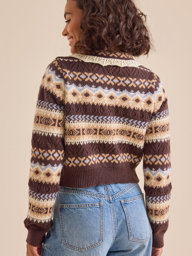 Sherrie Fair Isle Cropped Cardigan Detail 6 - TULLABEE