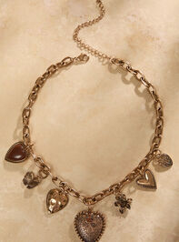 Heart Charm Dangle Necklace - TULLABEE