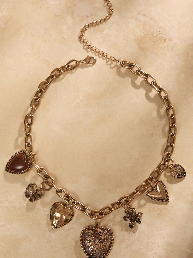 Heart Charm Dangle Necklace - TULLABEE