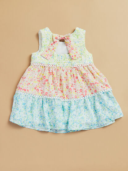 Emmie Floral Color Block Toddler Dress - TULLABEE