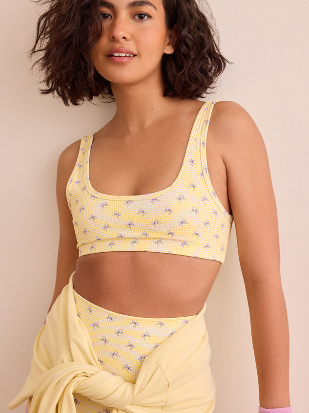Power Bow Gingham Sports Bra Detail 5 - TULLABEE