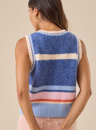 Sutton Striped Sweater Vest Detail 4 - TULLABEE