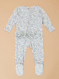 Laiken Floral Ruffle Footie Detail 3 - TULLABEE