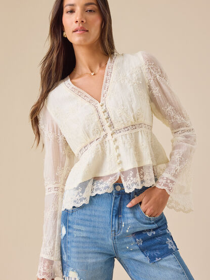 Clarice Embroidered Babydoll Top - TULLABEE