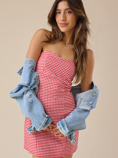 Ruby Gingham Mini Dress - TULLABEE