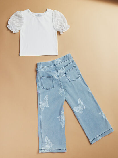 Rachel Top and Butterfly Denim Set - TULLABEE