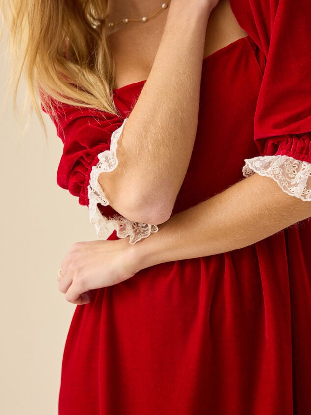 Carole Velvet Mama Dress Detail 5 - TULLABEE
