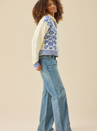 Kiley Fair Isle Zip Up Sweater Detail 5 - TULLABEE