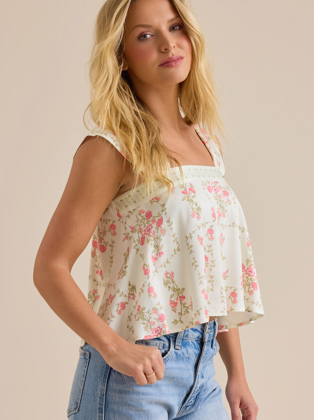Helena Floral Tank Top Detail 3 - TULLABEE