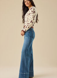 Kendall Cow Print Cardigan Detail 4 - TULLABEE