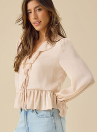 Amelia Ruffle Tie Front Top Detail 4 - TULLABEE