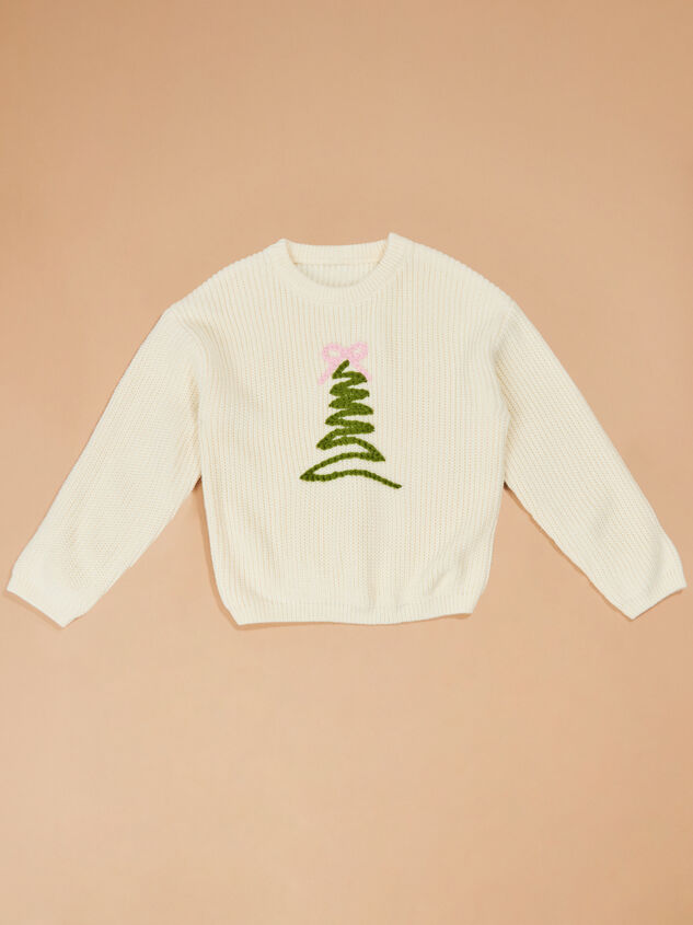 Chic Christmas Tree Sweater Detail 2 - TULLABEE