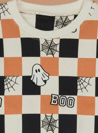 Boo Checkered Sweatshirt Detail 2 - TULLABEE