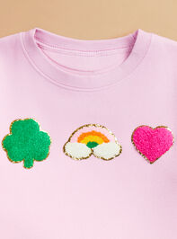 Lucky Charm Patch Sweatshirt Detail 4 - TULLABEE