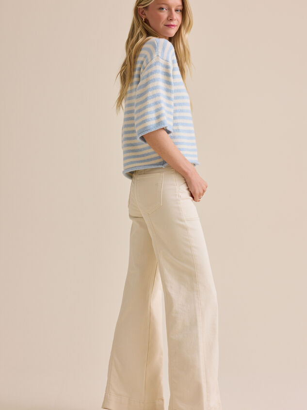 Iris Striped Roll Neck Cardigan Detail 5 - TULLABEE