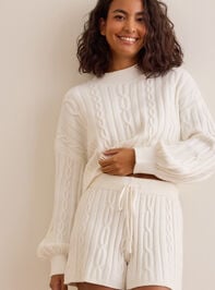 Cloudflow Cable Knit Short Detail 3 - TULLABEE