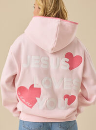 Jesus Loves You Hoodie Detail 2 - TULLABEE