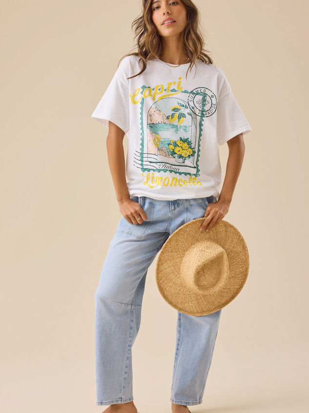 Capri Postcard Graphic Tee Detail 2 - TULLABEE