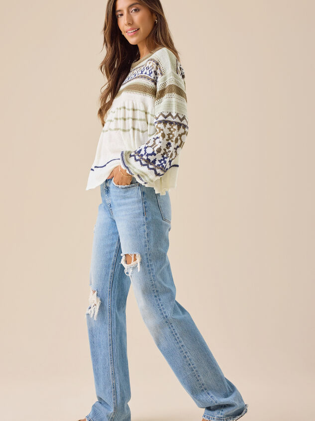 Belle Boho Babydoll Sweater Detail 3 - TULLABEE