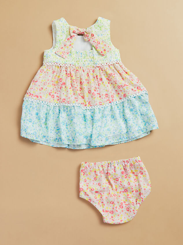 Emmie Floral Color Block Baby Dress and Bloomer Set Detail 2 - TULLABEE