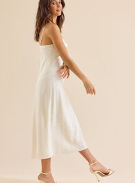 Olandria Satin Midi Dress Detail 3 - TULLABEE