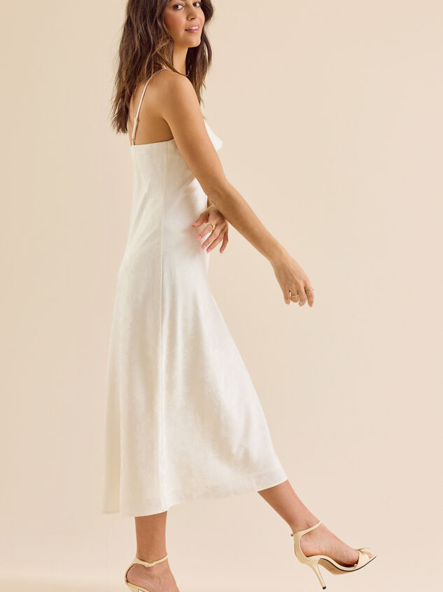 Olandria Satin Midi Dress Detail 3 - TULLABEE