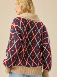 Karla Argyle Oversized Cardigan Detail 6 - TULLABEE