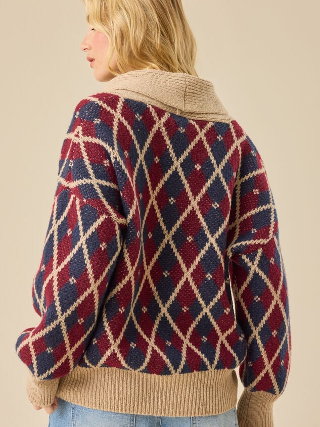 Karla Argyle Oversized Cardigan Detail 6 - TULLABEE