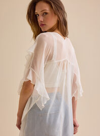 Ariah Ruffle Button Up Kimono Detail 5 - TULLABEE