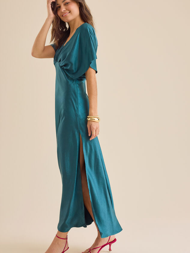 Lysa Satin Maxi Dress Detail 3 - TULLABEE
