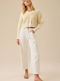 Ophelia Cropped Knit Sweater Detail 2 - TULLABEE