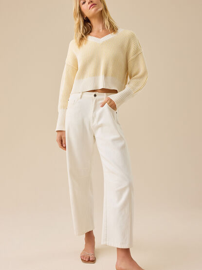 Ophelia Cropped Knit Sweater - TULLABEE