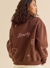 Cowgirl Icons Embroidered Mama Sweatshirt Detail 3 - TULLABEE