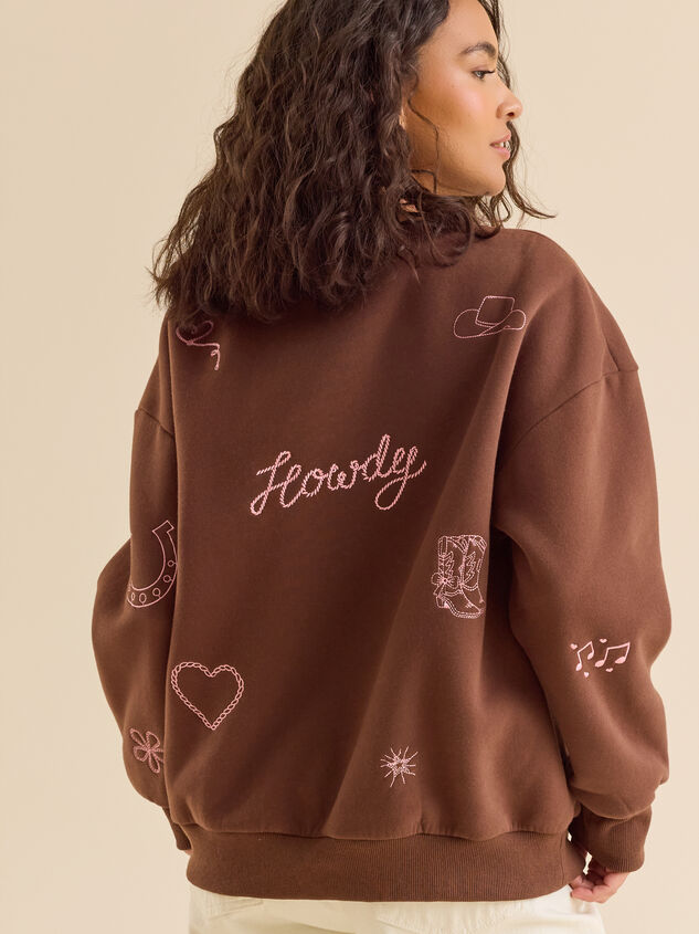 Cowgirl Icons Embroidered Mama Sweatshirt Detail 3 - TULLABEE