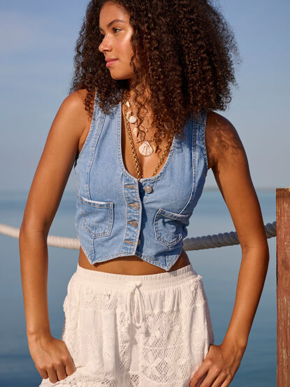 Harlee Denim Vest - TULLABEE