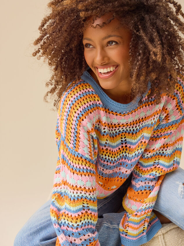 Keily Bright Stripe Sweater Detail 5 - TULLABEE