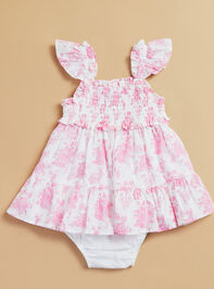 Cora Bunny Floral Baby Dress and Bloomer Set Detail 2 - TULLABEE